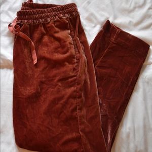 Anthropologie Velvet Orange Ankle Pants